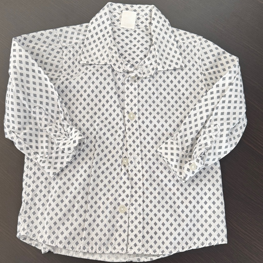 H&M Black and White Geometric Shirt